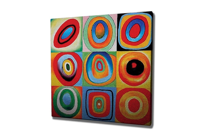 Lerretsbilde - Fargerik komposisjon av sirkler i forskjellige størrelser og farger - Rød / Blå / Grønn - Innredning - Bilder & kunst - Lerretsbilder