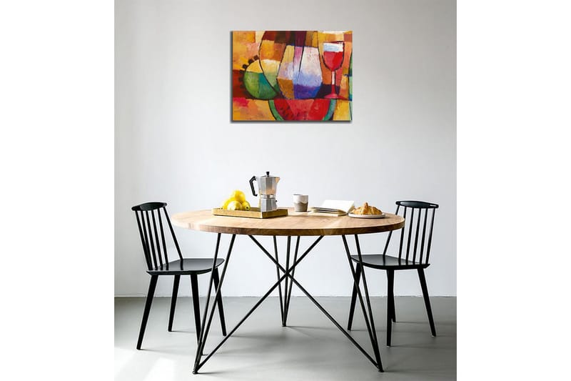 Lerretsbilde - Fargerik stillhet med glass og frukt - Grønn / Rød / Lilla - Innredning - Bilder & kunst - Lerretsbilder