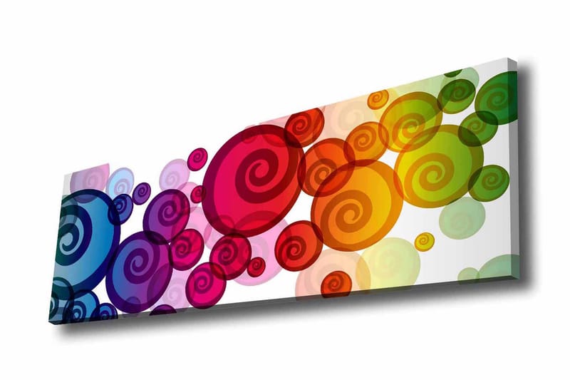 Lerretsbilde - Fargerike spiraler i forskjellige størrelser, Rød / Grønn / Blå
