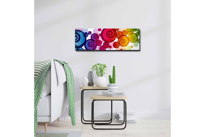 Lerretsbilde - Fargerike spiraler i forskjellige størrelser - Rød / Grønn / Blå - Innredning - Bilder & kunst - Lerretsbilder