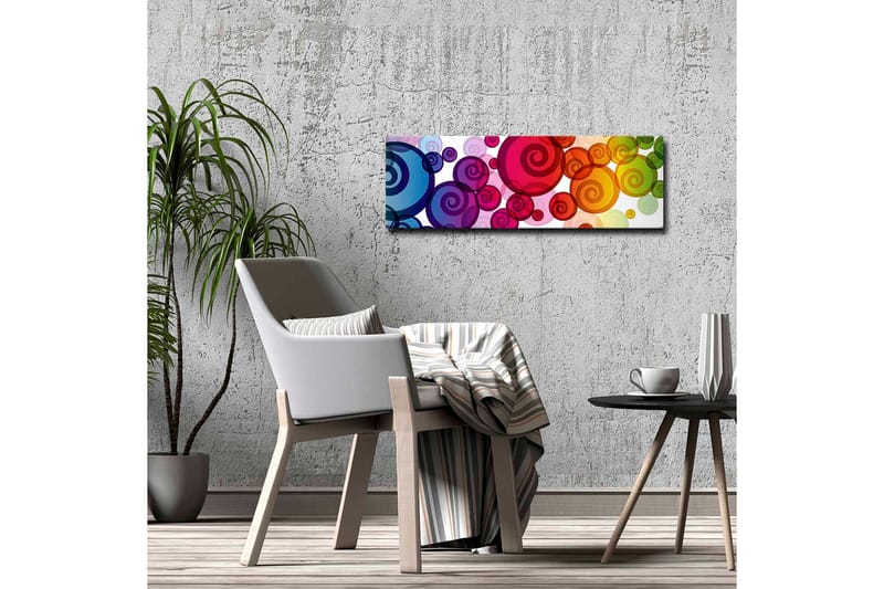 Lerretsbilde - Fargerike spiraler i forskjellige størrelser - Rød / Grønn / Blå - Innredning - Bilder & kunst - Lerretsbilder