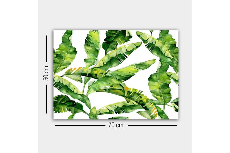 Lerretsbilde - Frodig løvverk med tropiske planter - Mørkegrønn / Lysegrønn / Gulgrønn - Innredning - Bilder & kunst - Lerretsbilder