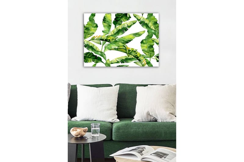 Lerretsbilde - Frodig løvverk med tropiske planter - Mørkegrønn / Lysegrønn / Gulgrønn - Innredning - Bilder & kunst - Lerretsbilder