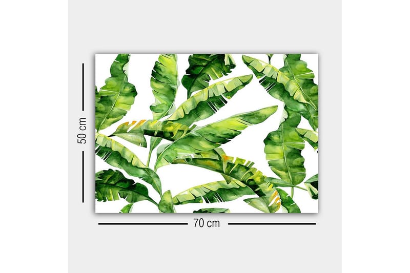 Lerretsbilde - Frodig løvverk med tropiske planter - Mørkegrønn / Lysegrønn / Gulgrønn - Innredning - Bilder & kunst - Lerretsbilder