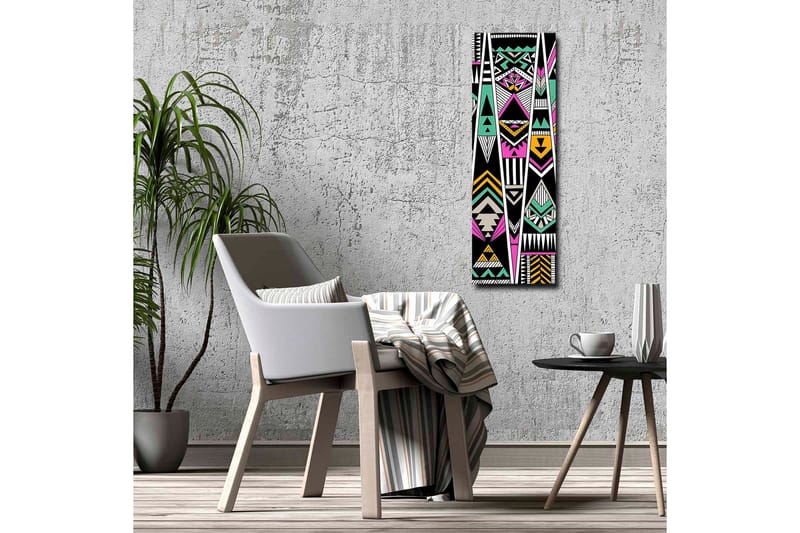 Lerretsbilde - Geometrisk komposisjon med fargerike mønstre - Svart / Turkis / Rosa - Innredning - Bilder & kunst - Lerretsbilder