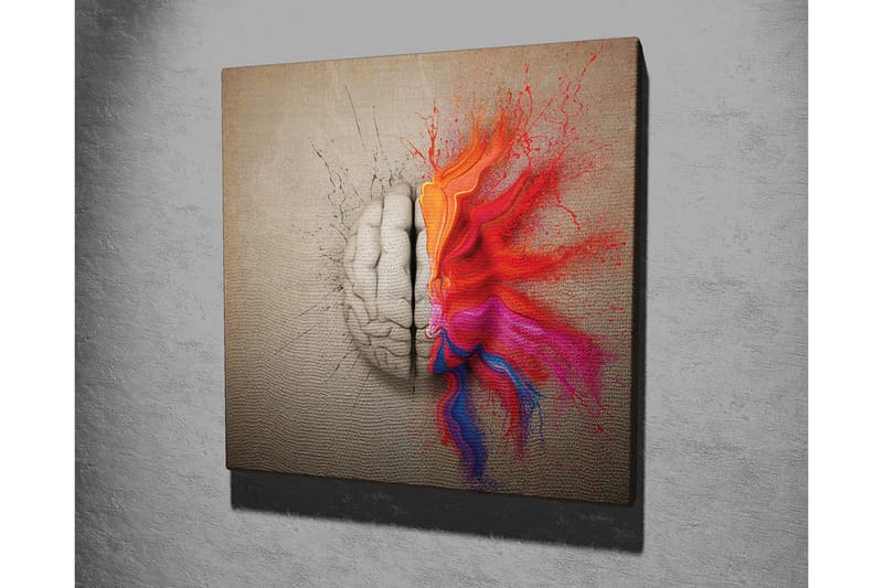 Lerretsbilde - Hjernen sprenger av fargerike eksplosjoner av kreativitet - Rød / Oransje / Rosa - Innredning - Bilder & kunst - Lerretsbilder