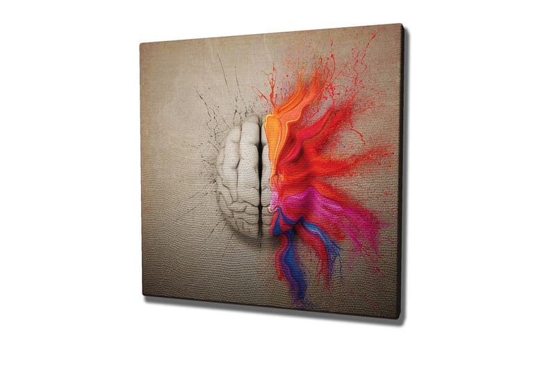 Lerretsbilde - Hjernen sprenger av fargerike eksplosjoner av kreativitet - Rød / Oransje / Rosa - Innredning - Bilder & kunst - Lerretsbilder