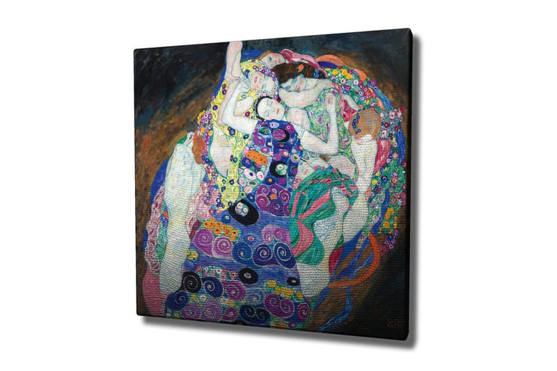 Lerretsbilde - Intim fellesskap mellom flere kvinner i en fargerik omfavnelse, Grønn / Lilla / Rosa