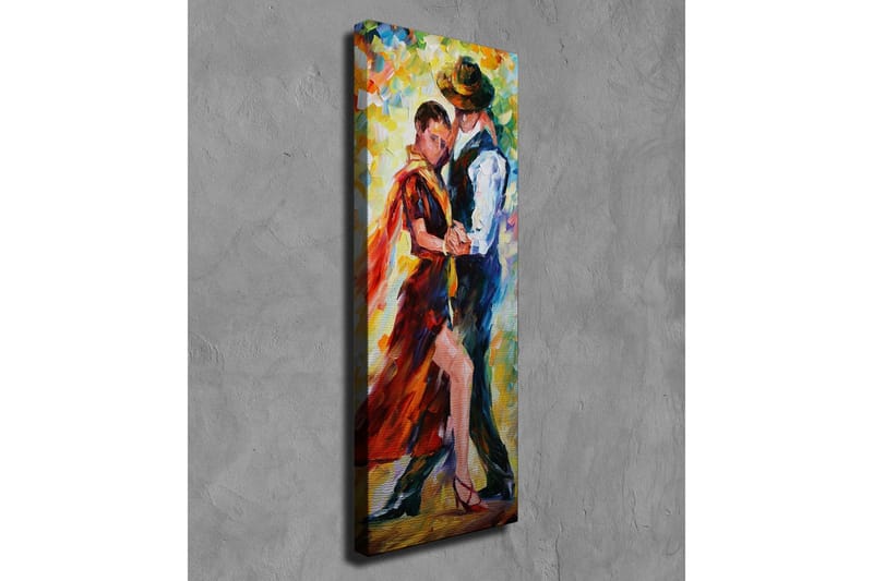 Lerretsbilde - Lidenskapelig dans mellom to personer - Rød / Blå / Gul - Innredning - Bilder & kunst - Lerretsbilder