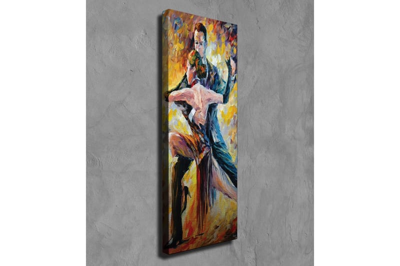 Lerretsbilde - Lidenskapelig tango mellom to dansere - Rød / Gul / Svart - Innredning - Bilder & kunst - Lerretsbilder