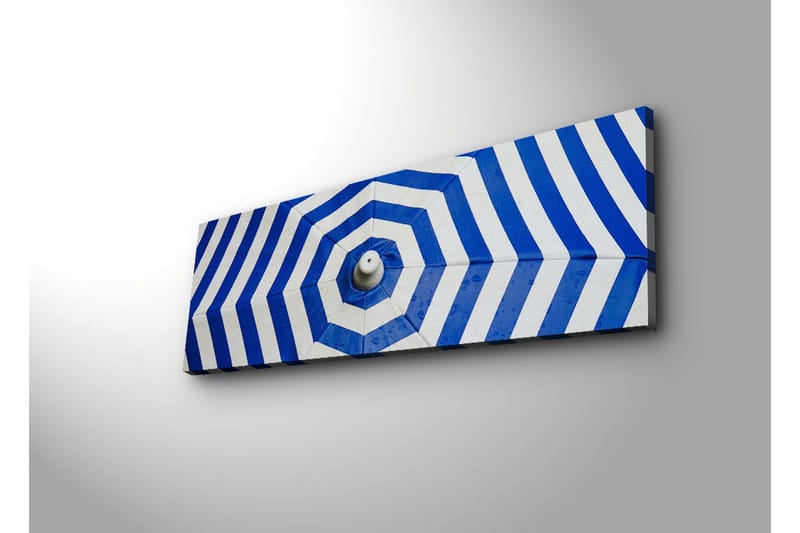 Lerretsbilde med LED-belysning 30x90 cm - Abstrakt komposisjon med blå og hvite striper - Blå / Hvit - Innredning - Bilder & kunst - Lerretsbilder