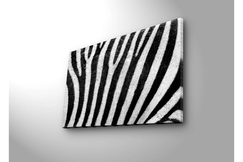 Lerretsbilde med LED-belysning 45x70 cm - Sebra med kontrasterende svarte og hvite striper - Svart / Hvit - Innredning - Bilder & kunst - Lerretsbilder