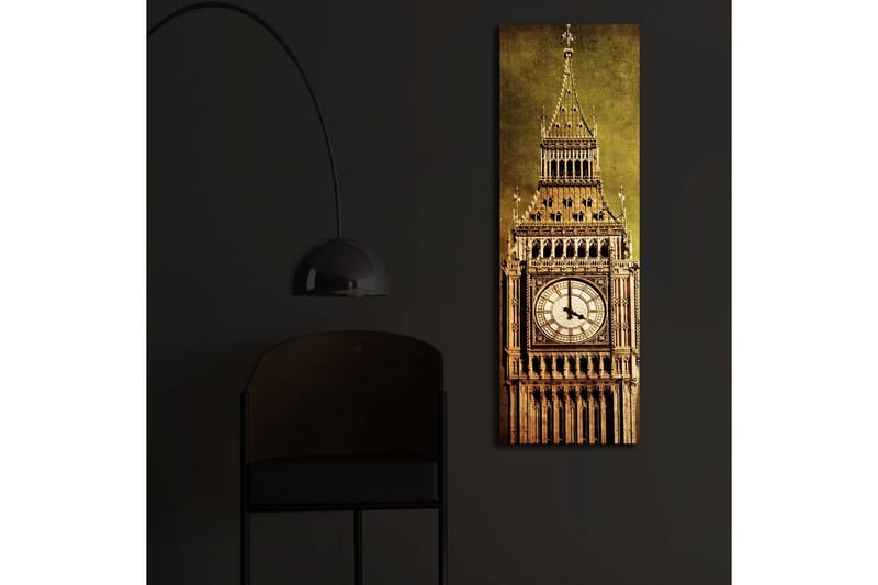 Lerretsbilde med LED-belysning 90x30 cm - Storslått klokketårn med detaljert arkitektur - Gull / Brun / Beige - Innredning - Bilder & kunst - Lerretsbilder