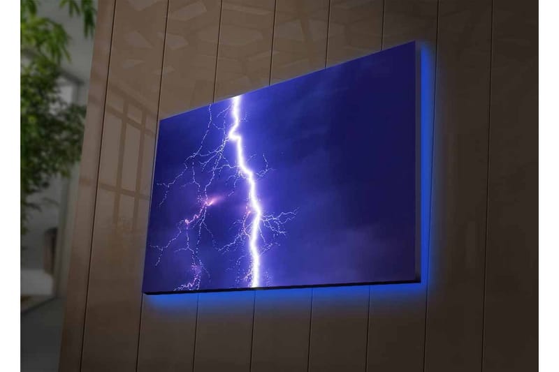 Lerretsbilde med LED-belysning - Blinkende himmel med dramatiske skyer - Lilla / Hvit - Innredning - Bilder & kunst - Lerretsbilder