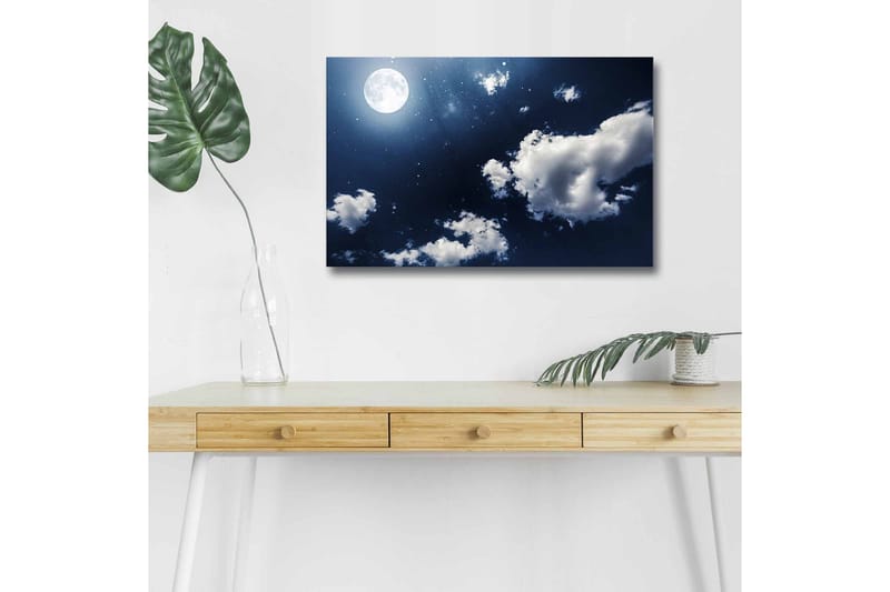 Lerretsbilde med LED-belysning - Statlig rosa tre i en fargerik eng, undefined