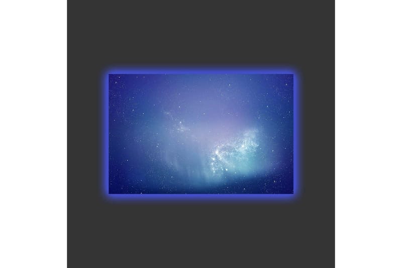 Lerretsbilde med LED-belysning - Stjernegalakse i dyp blå og lilla - Dyp blå / Lilla / Turkis - Innredning - Bilder & kunst - Lerretsbilder