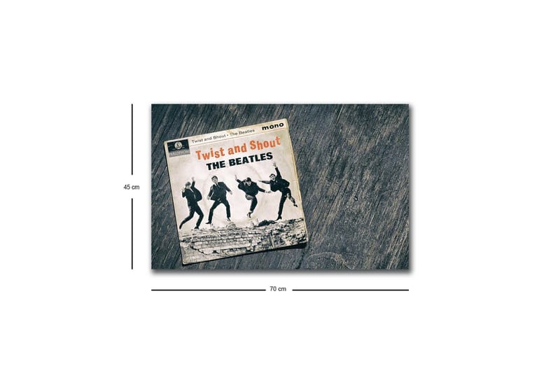 Lerretsbilde med LED-belysning - Vintage albumomslag med The Beatles i aksjon - Svart / Grå / Beige - Innredning - Bilder & kunst - Lerretsbilder