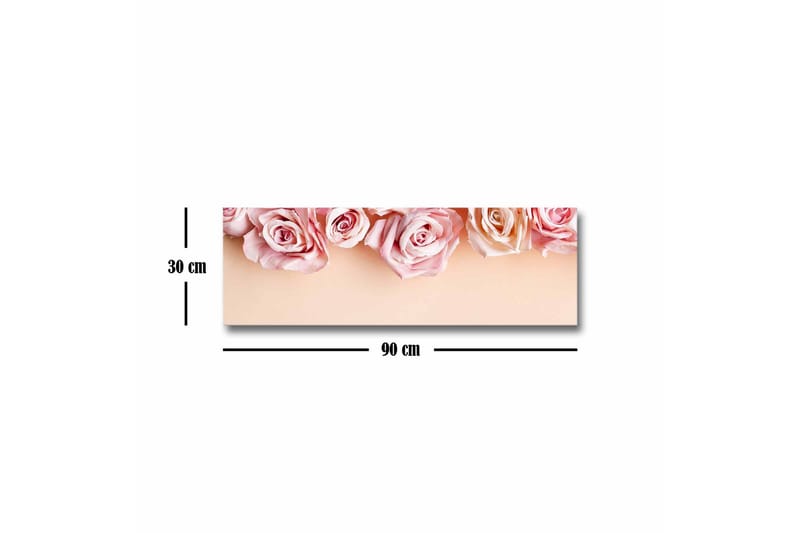 Lerretsbilde - Rosa roser i myke nyanser mot en lys bakgrunn - Lys rosa / Mørk rosa / Beige - Innredning - Bilder & kunst - Lerretsbilder