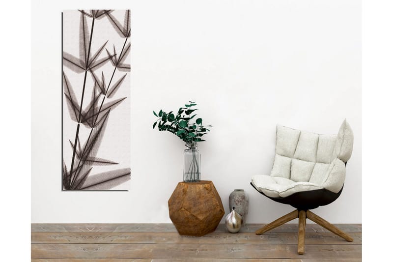 Lerretsbilde - Silhuett av bambusskudd i svart-hvitt - Svart / Grå / Hvit - Innredning - Bilder & kunst - Lerretsbilder