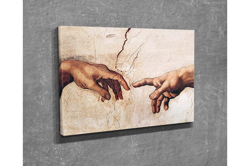 Lerretsbilde - To hender som rekker ut mot hverandre - Hudfarge / Beige / Hvit - Innredning - Bilder & kunst - Lerretsbilder