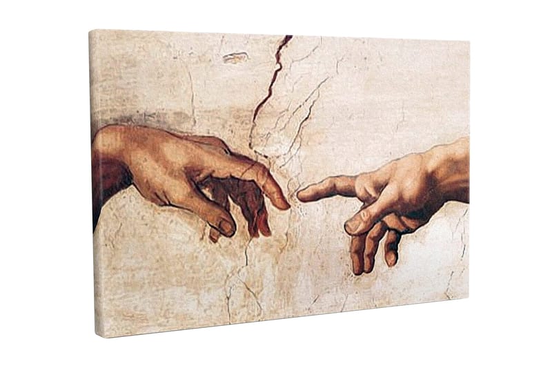 Lerretsbilde - To hender som rekker ut mot hverandre, Hudfarge / Beige / Hvit