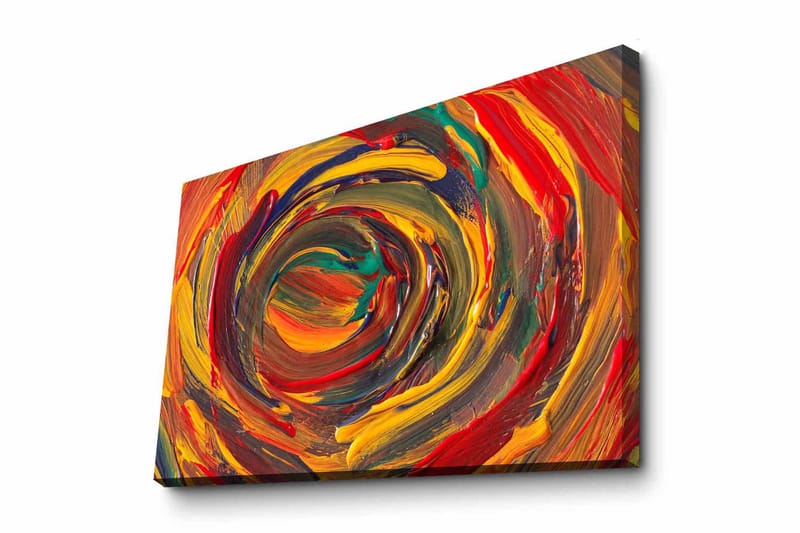 Lerretsbilde - Virvlende farger i en dynamisk spiralform - Rød / Gul / Grønn - Innredning - Bilder & kunst - Lerretsbilder