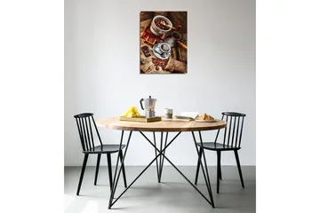 Lite lerretsbilde 30x40 cm - Kaffe- og sjokoladekomposisjon med ristede kaffebønner - Brun / Beige / Svart - Innredning - Bilder & kunst - Lerretsbilder