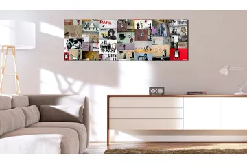 Tavla Art of Collage: Banksy II 120x40 - Innredning - Bilder & kunst - Lerretsbilder