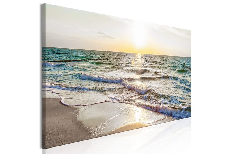 Tavla Calm Waves (1 Part) Narrow Grey 150x50 - Innredning - Bilder & kunst - Lerretsbilder