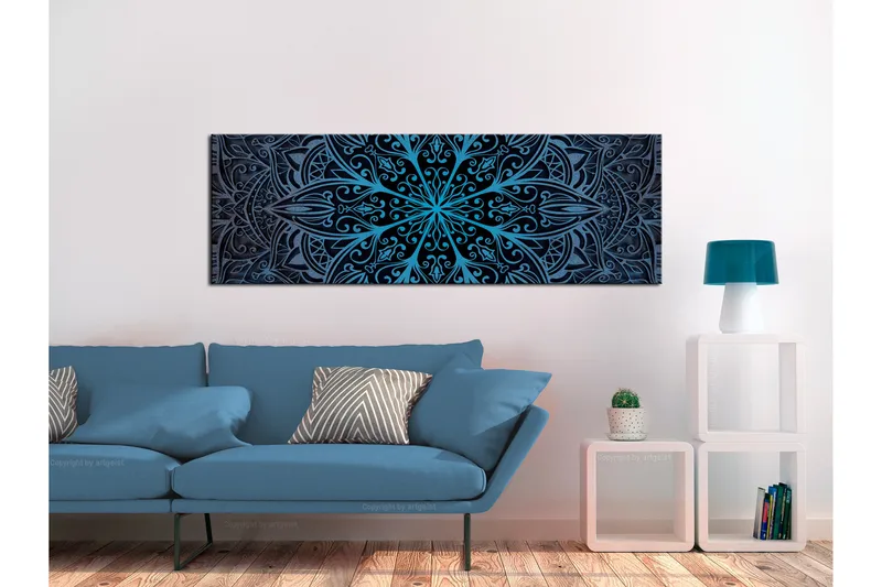 Tavla Feathers (1 Part) Blue Narrow 120x40, undefined