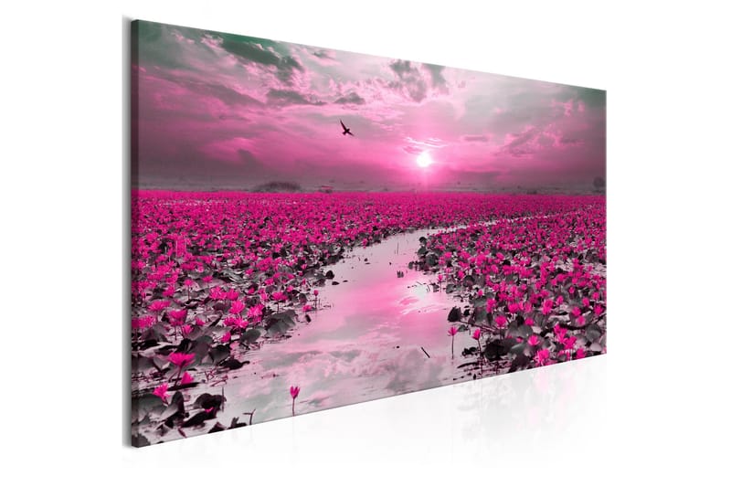 Tavla Lilies and Sunset (1 Part) Narrow 120x40 - Innredning - Bilder & kunst - Lerretsbilder