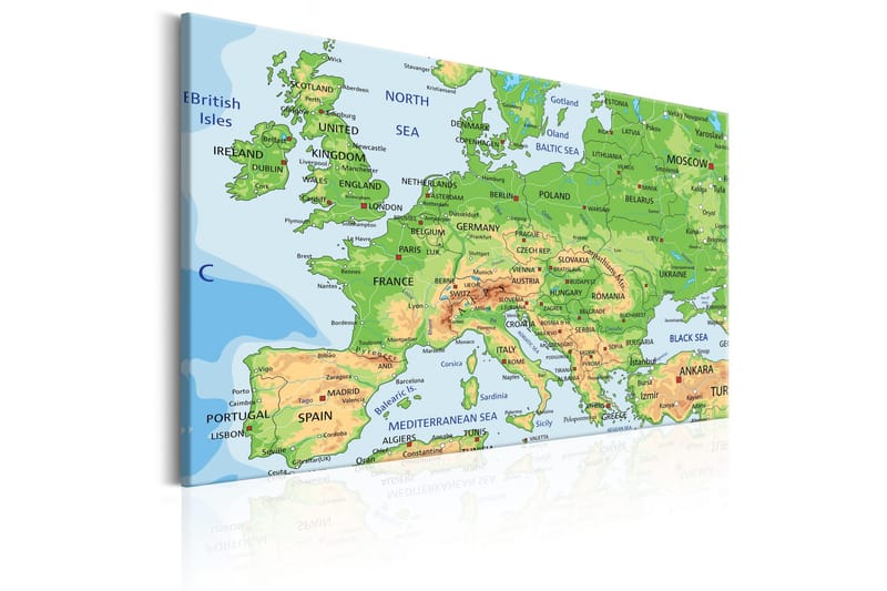 Tavla Map of Europe 90x60 - Innredning - Bilder & kunst - Lerretsbilder