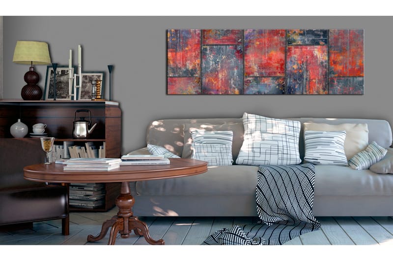 Tavla Metal Mosaic Red VALUE_MISSING_3 135x45 - Innredning - Bilder & kunst - Lerretsbilder