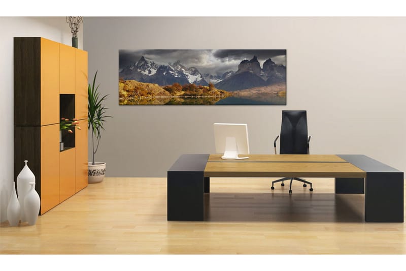 Tavla Mountain Landscape Before A Storm 135x45 cm - Innredning - Bilder & kunst - Lerretsbilder