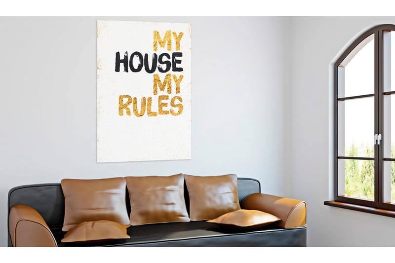 Tavla My Home: My house, my rules 80x120 VALUE_MISSING_1 - Innredning - Bilder & kunst - Lerretsbilder