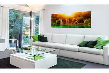 Tavla Nature: Magnificent Waterfall 135x45 - Innredning - Bilder & kunst - Lerretsbilder