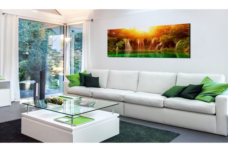 Tavla Nature: Magnificent Waterfall 135x45 - Innredning - Bilder & kunst - Lerretsbilder