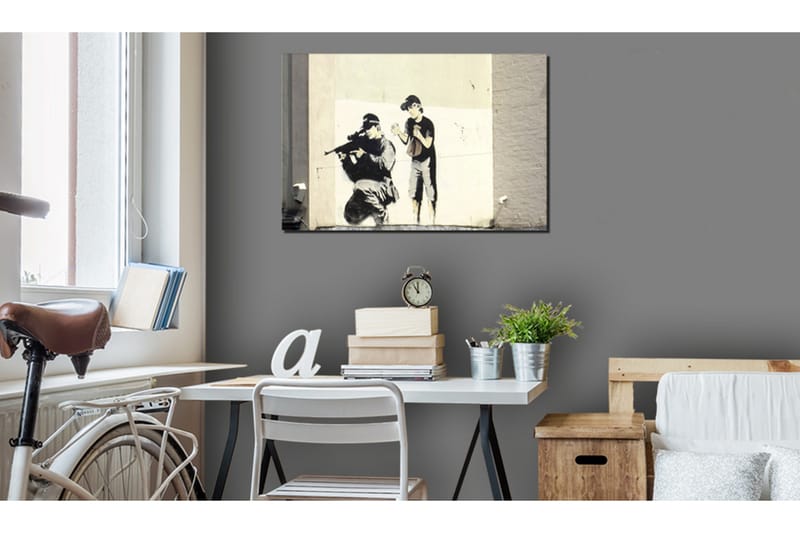 Tavla Sniper And Banksy 120x80 cm - Innredning - Bilder & kunst - Lerretsbilder
