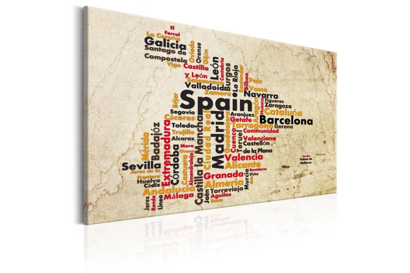 Tavla Spanish Cities (ES) 90x60 - Innredning - Bilder & kunst - Lerretsbilder