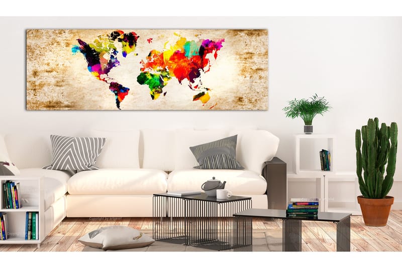 Tavla World In Watercolours VALUE_MISSING_3 135x45 - Innredning - Bilder & kunst - Lerretsbilder