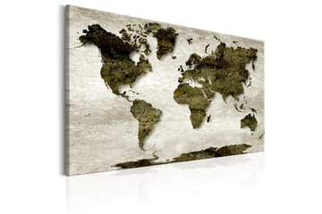 Tavla World Map: 60x40 Grön - Innredning - Bilder & kunst - Lerretsbilder