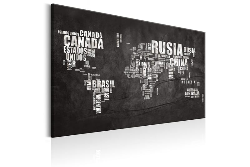 Tavla World Map: Spanish Geography (ES) 60x40 - Innredning - Bilder & kunst - Lerretsbilder