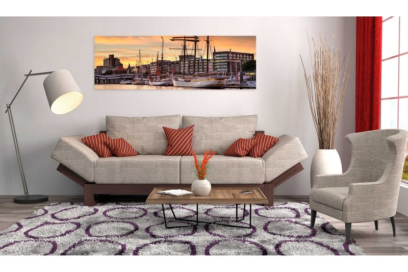 Tavla Port In Hamburg VALUE_MISSING_3 150x50 - Innredning - Bilder & kunst - Lerretsbilder