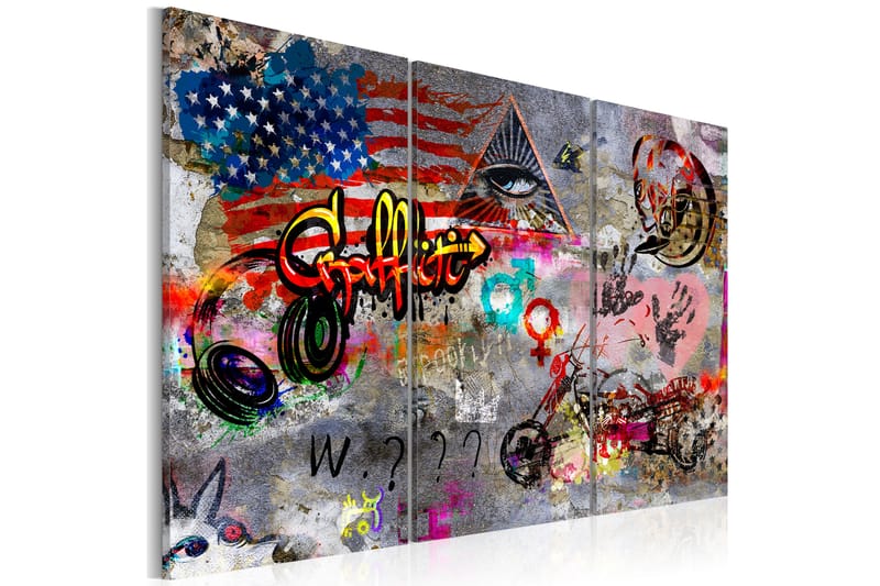 Tavle American Graffiti 120X80 - Artgeist sp. z o. o. - Innredning - Bilder & kunst - Lerretsbilder
