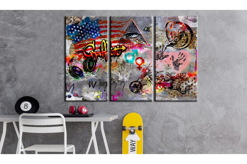 Tavle American Graffiti 120X80 - Artgeist sp. z o. o. - Innredning - Bilder & kunst - Lerretsbilder