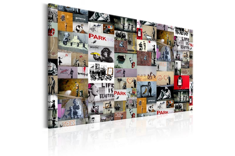 Tavle Art Of Collage: Banksy 60X40 - Artgeist sp. z o. o. - Innredning - Bilder & kunst - Lerretsbilder