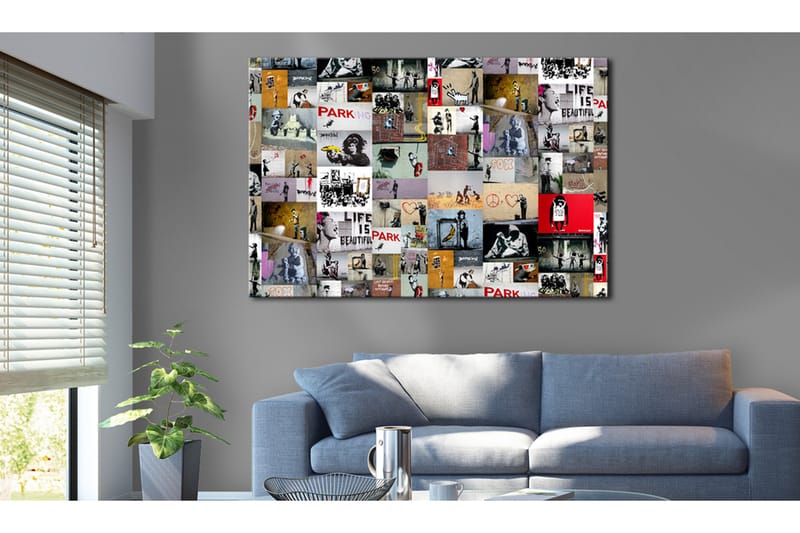 Tavle Art Of Collage: Banksy 60X40 - Artgeist sp. z o. o. - Lerretsbilder
