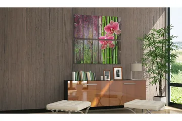 Tavle Bambus Og Orkidé 60X60 - Artgeist sp. z o. o. - Innredning - Bilder & kunst - Lerretsbilder