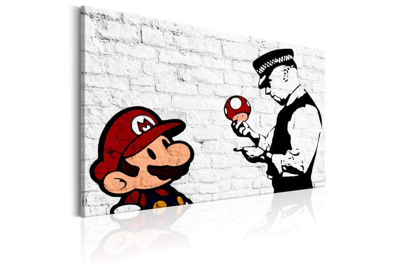 Tavle Banksy On Brick 120X80 - Artgeist sp. z o. o. - Innredning - Bilder & kunst - Lerretsbilder