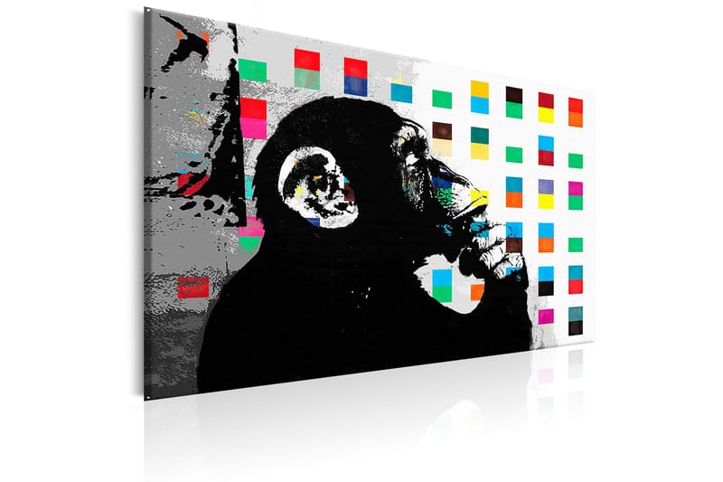 Tavle Banksy The Thinker Monkey 120X80 - Artgeist sp. z o. o. - Innredning - Bilder & kunst - Lerretsbilder